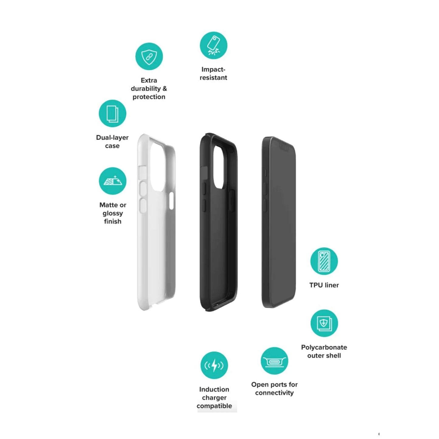 Official Snow Commerce dual layer tough case for iPhone showing rugged protective shell.