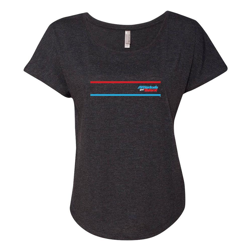 America's Got Talent Striped Women's Tri-Blend Dolman T-Shirt