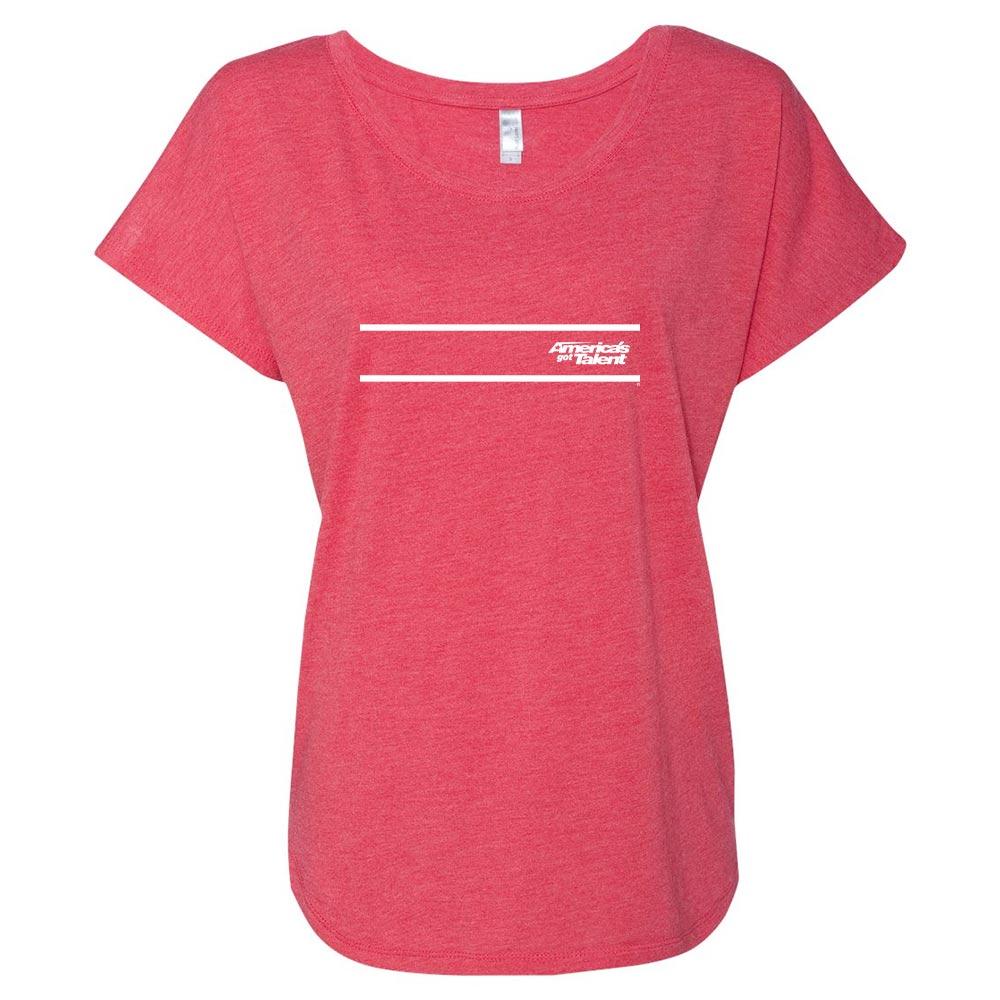 America's Got Talent Striped Women's Tri-Blend Dolman T-Shirt