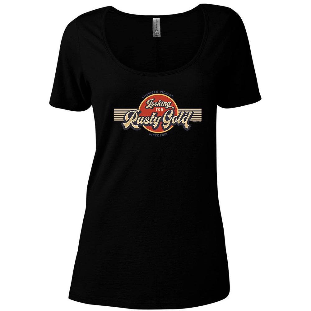 American Pickers Looking for Rusty Gold Circular Women's Relaxed Scoop Neck T-Shirt