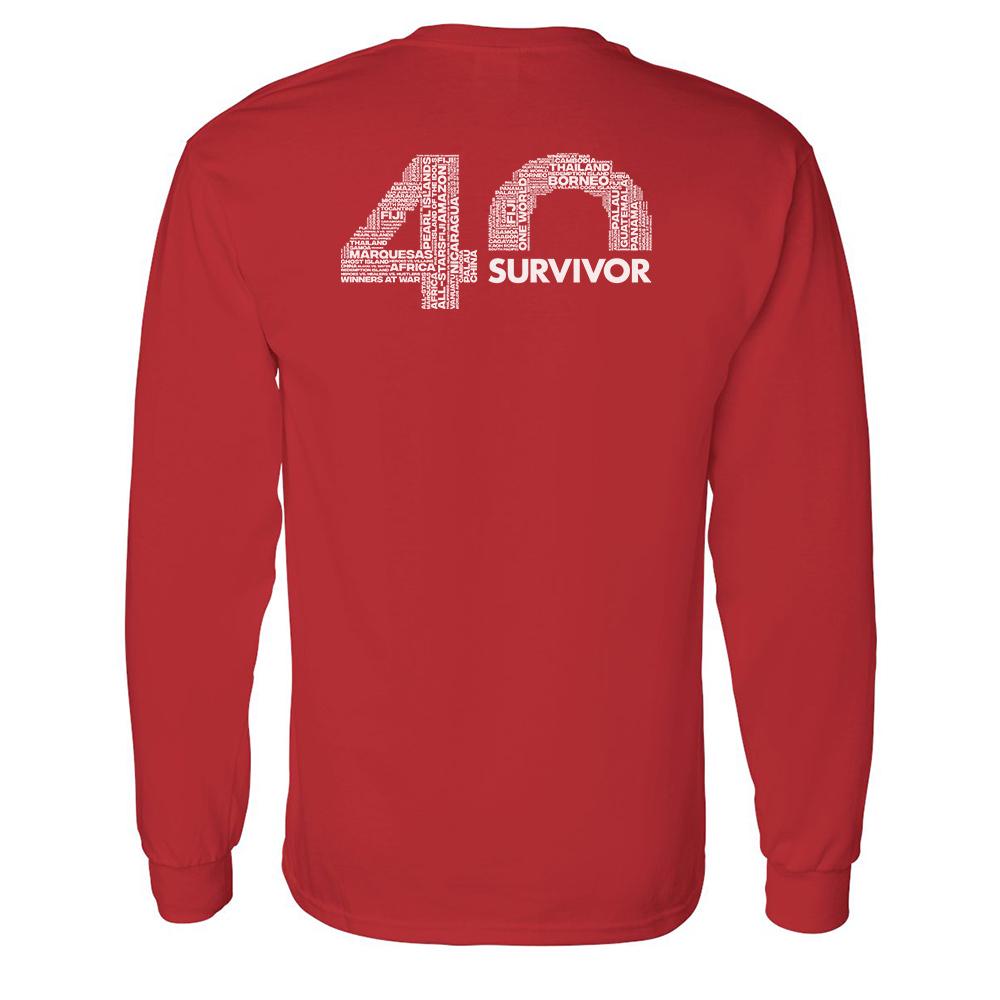 Survivor 40th Season Anniversary Logo Adult Long Sleeve T-Shirt | Official CBS Entertainment Store