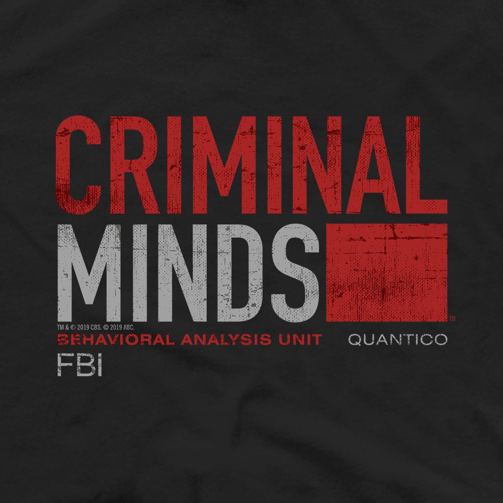 Criminal Minds Distressed BAU Quantico Adult Short Sleeve T-Shirt
