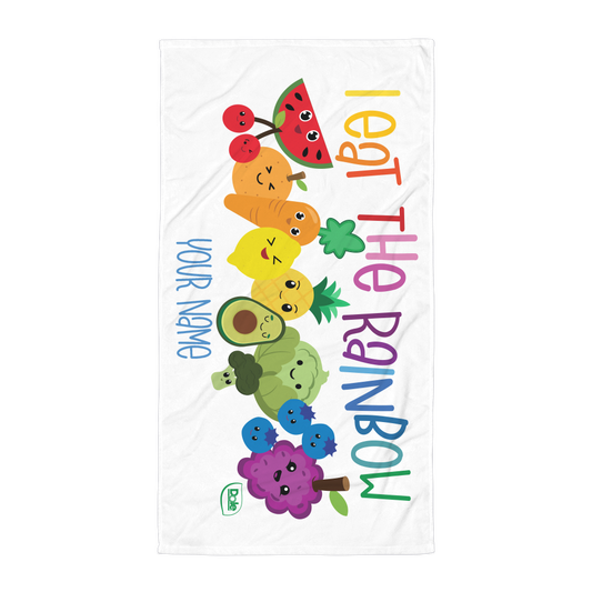 Dole I Eat the Rainbow Personalized Beach Towel