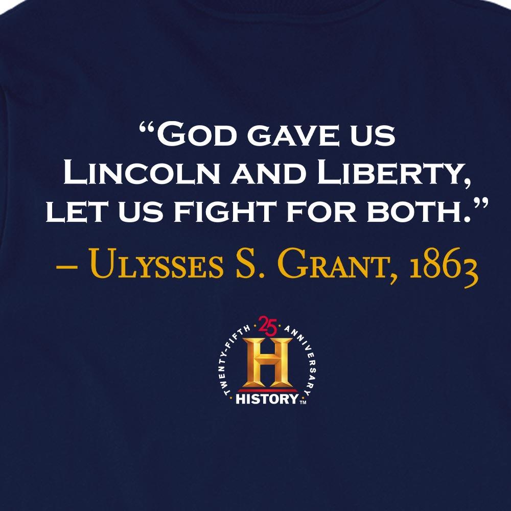 Ulysses S. Grant Lincoln and Liberty Quote and Portrait Adult Short Sleeve T-Shirt