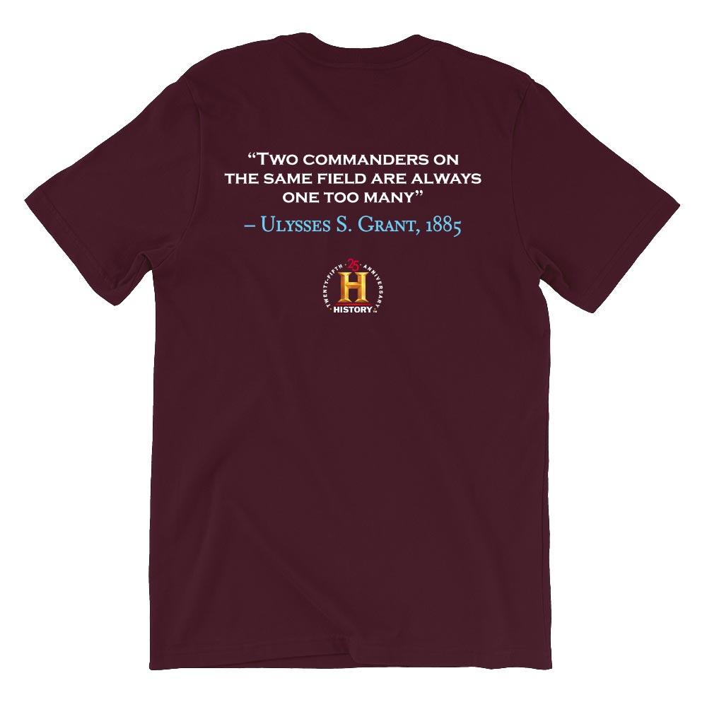 Ulysses S. Grant Two Commanders Quote and Portrait Adult Short Sleeve T-Shirt