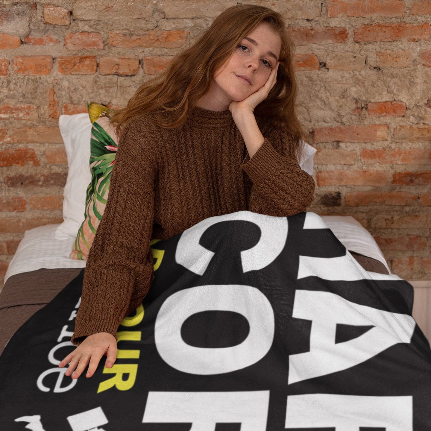 Girl Using The Office Hardcore Parkour Sherpa Blanket