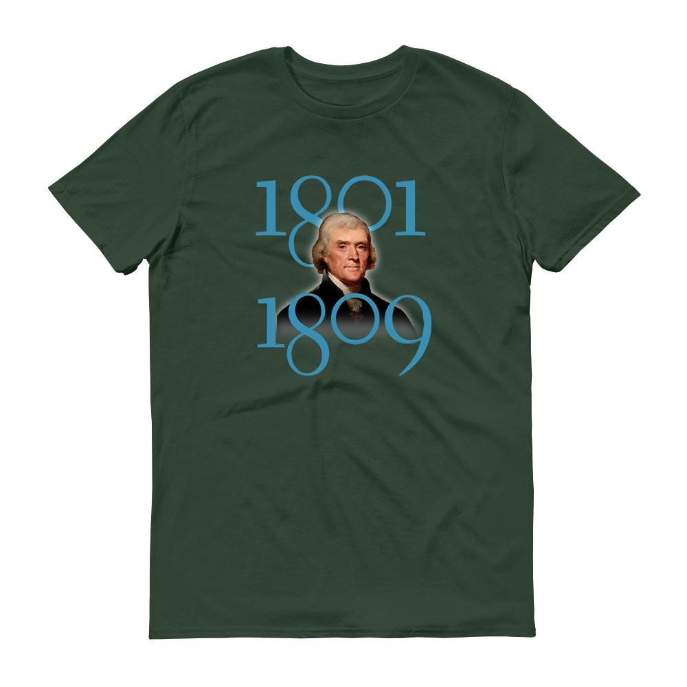 Thomas Jefferson History In General Quote and Portrait Adult Short Sleeve T-Shirt