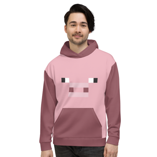Minecraft Pig Face Unisex Hooded Sweatshirt