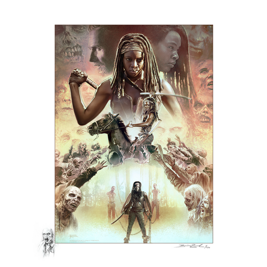 The Walking Dead Michonne Remarked Watercolor Gilcee by Brian Rood