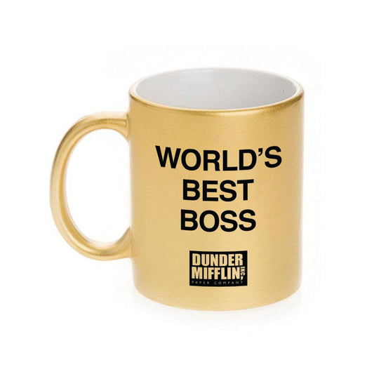 The Office World's Best Boss 11 oz Gold Metallic Mug