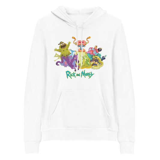 Rick and Morty Character Illustration Adult Fleece Hooded Sweatshirt