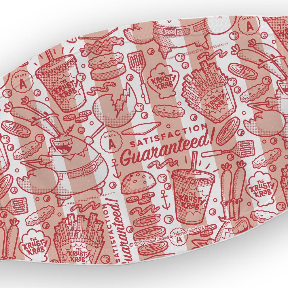 SpongeBob SquarePants The Krusty Krab Satisfaction Guaranteed Washable Face Mask
