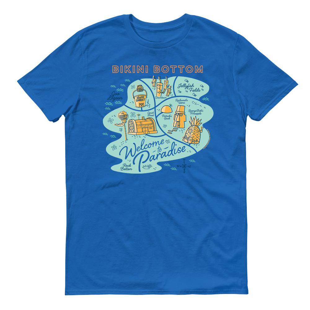 SpongeBob SquarePants Welcome to Paradise Adult Short Sleeve T-Shirt - SpongeBob SquarePants Official Shop