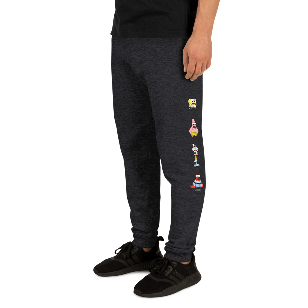 SpongeBob SquarePants Stacked Characters Adult Fleece Joggers