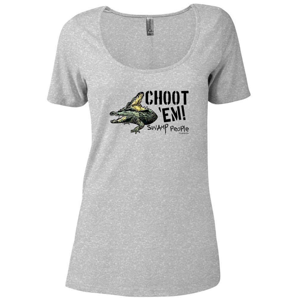 Swamp People "Choot 'Em!" Women's Relaxed Scoop Neck T-Shirt