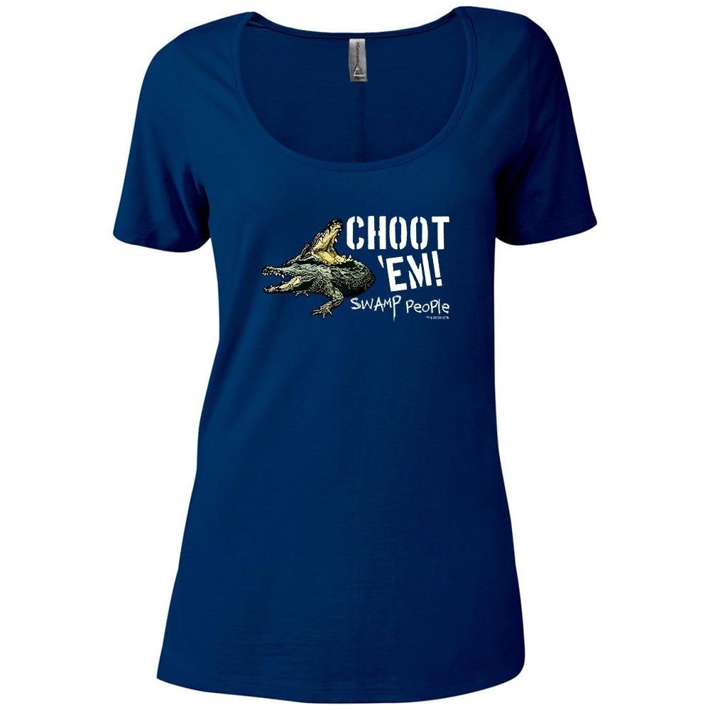 Swamp People "Choot 'Em!" Women's Relaxed Scoop Neck T-Shirt