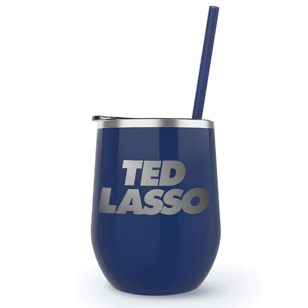 Ted Lasso Logo Laser Engraved Wine Tumbler with Straw