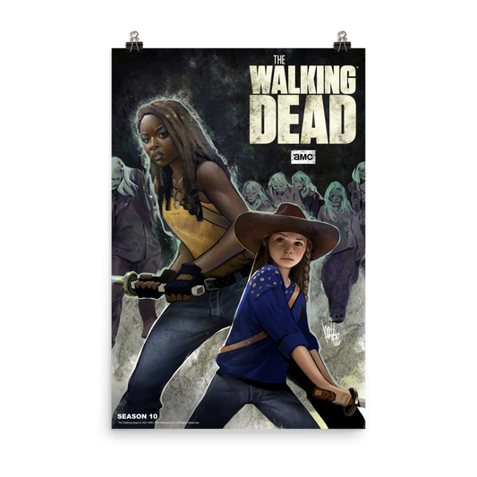 11 Weeks of TWD – Season 10 by Mel Milton Premium Satin Poster