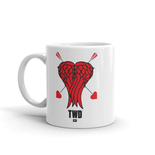 The Walking Dead Daryl Heart Wings White Mug