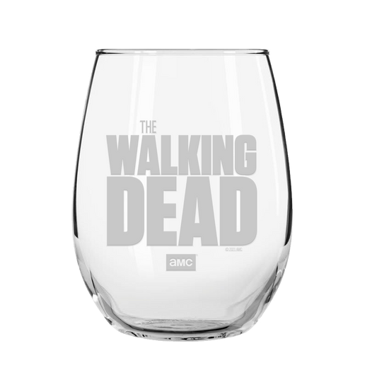 The Walking Dead Logo Laser Engraved Stemless Wine Glass