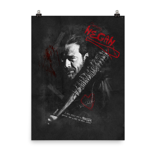 The Walking Dead Negan Graffiti Premium Satin Poster