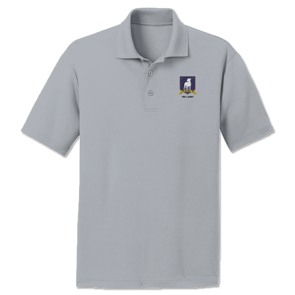 Ted Lasso A.F.C. Richmond Crest Men's Embroidered Polo Grey