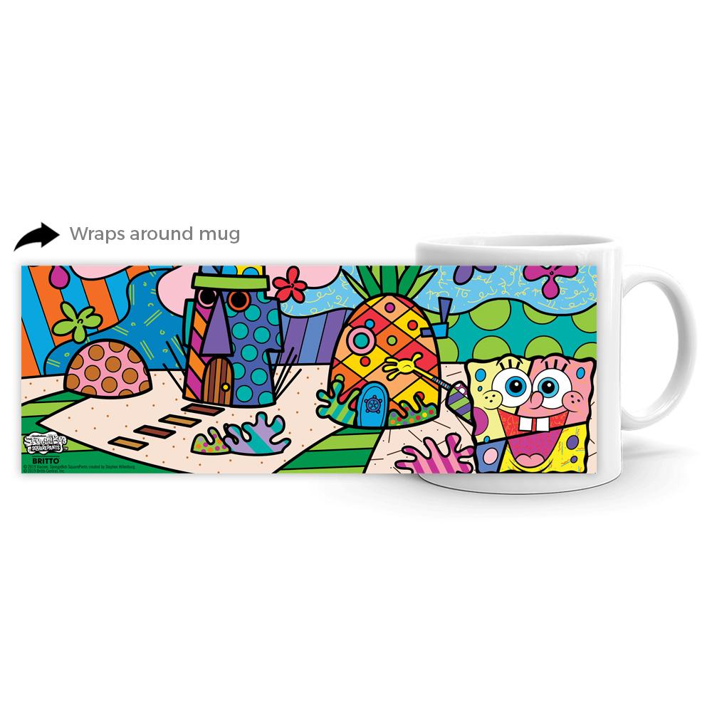 SpongeBob SquarePants Britto White Mug - SpongeBob SquarePants Official Shop