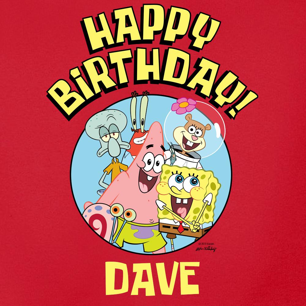 SpongeBob SquarePants Group Shot Personalized Kids Short Sleeve T-Shirt - SpongeBob SquarePants Official Shop