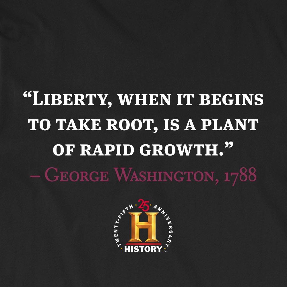 George Washington Liberty When It Begins To Take Root Quote and Portrait Adult Short Sleeve T-Shirt
