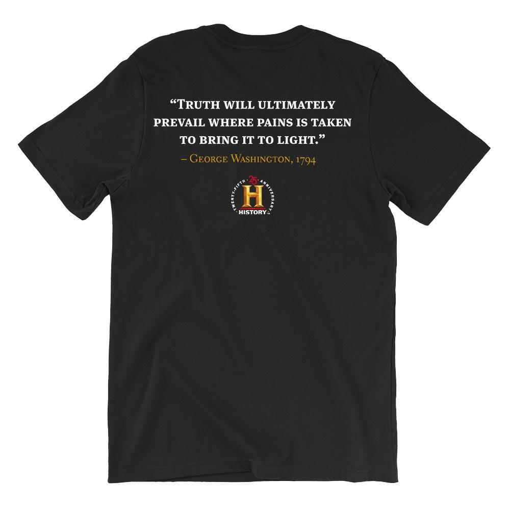 George Washington Truth Will Prevail Quote and Portrait Adult Short Sleeve T-Shirt