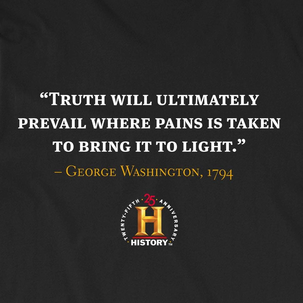 George Washington Truth Will Prevail Quote and Portrait Adult Short Sleeve T-Shirt