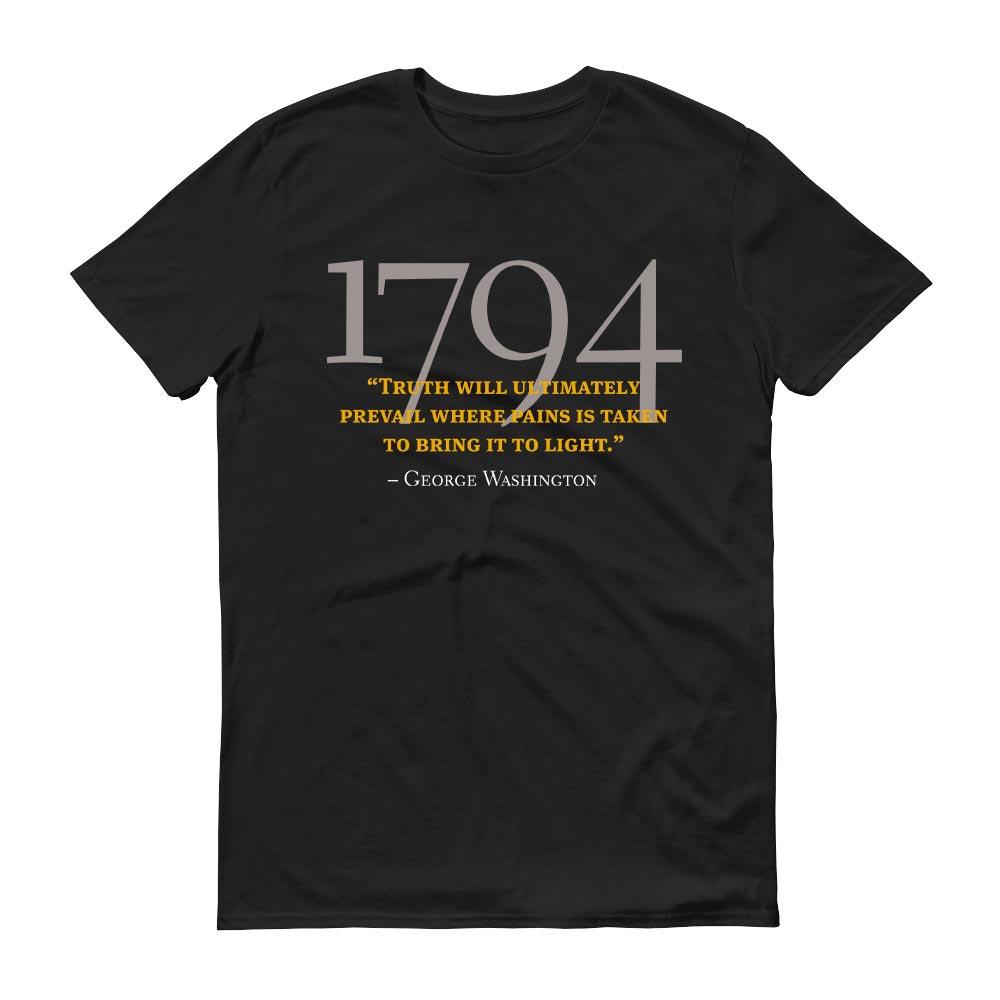 George Washington Truth Will Prevail Quote T-Shirt Adult Short Sleeve T-Shirt