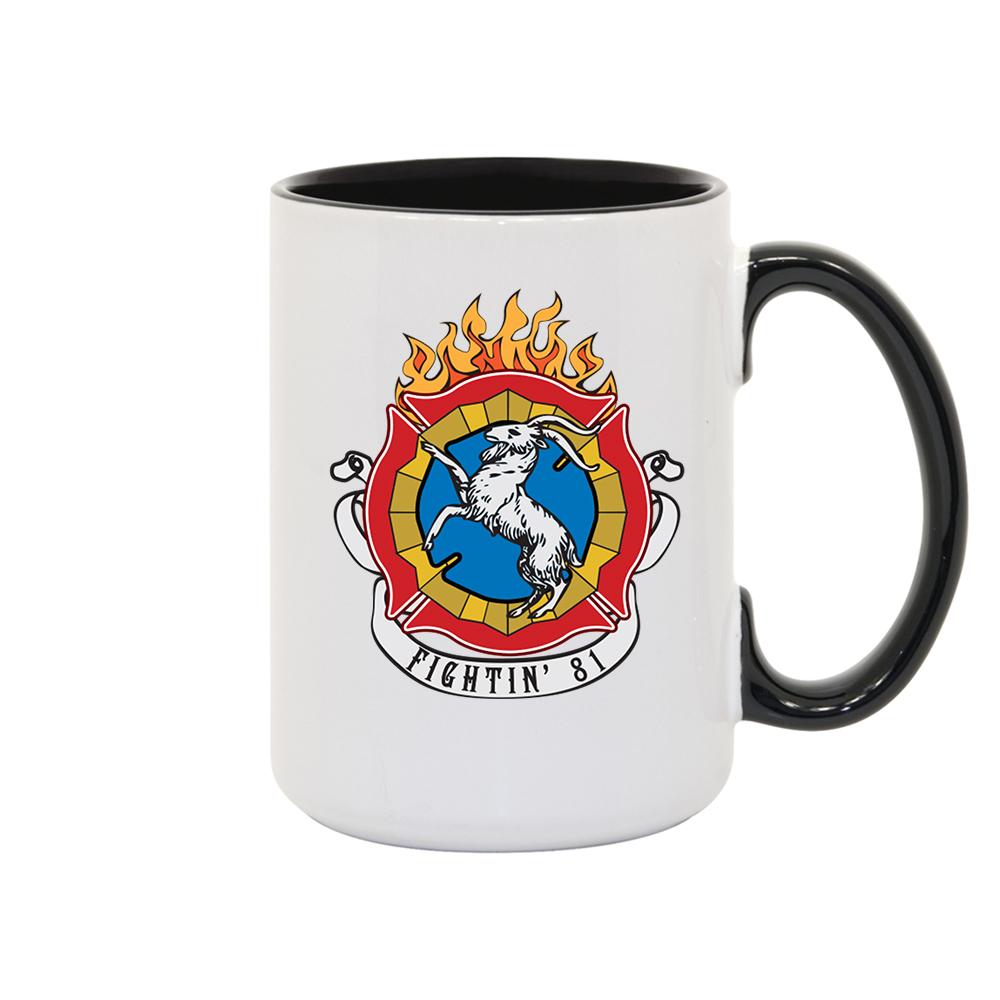 Chicago Fire Fightin' 81 Two Tone Inner/Handle Black Mug