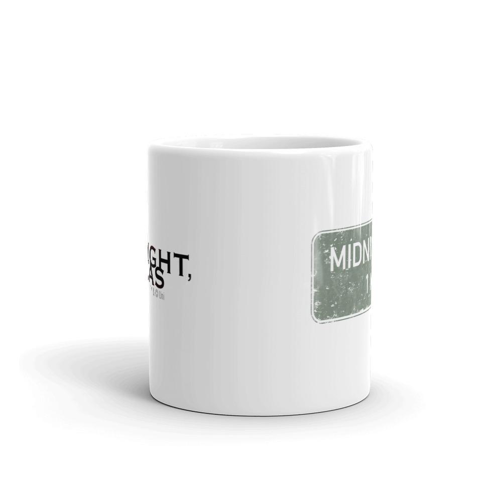 Midnight Texas Road Sign White Mug