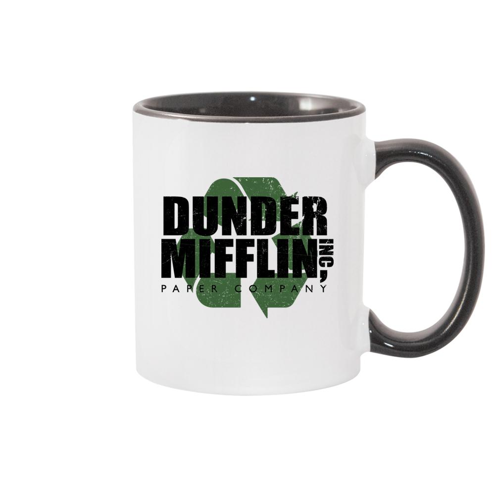 The Office Dunder Mifflin Recycle White and Black Mug