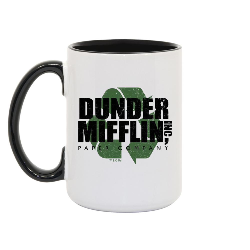 The Office Dunder Mifflin Recycle White and Black Mug
