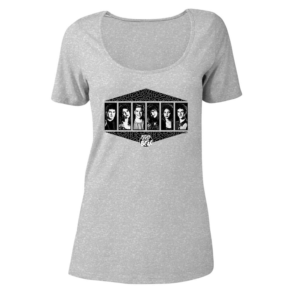 Saved By The Bell Black and White Cast Women's Relaxed Scoop Neck T-Shirt