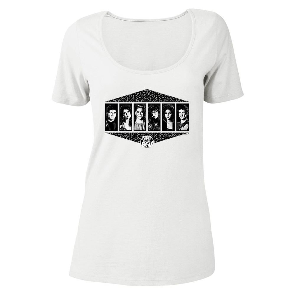 Saved By The Bell Black and White Cast Women's Relaxed Scoop Neck T-Shirt