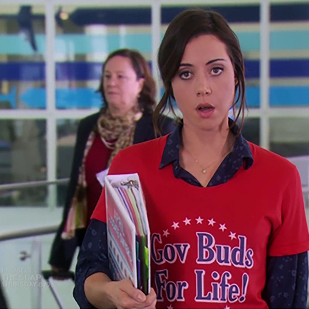 Parks and Recreation Gov Buds For Life Women's Short Sleeve V-Neck T-Shirt