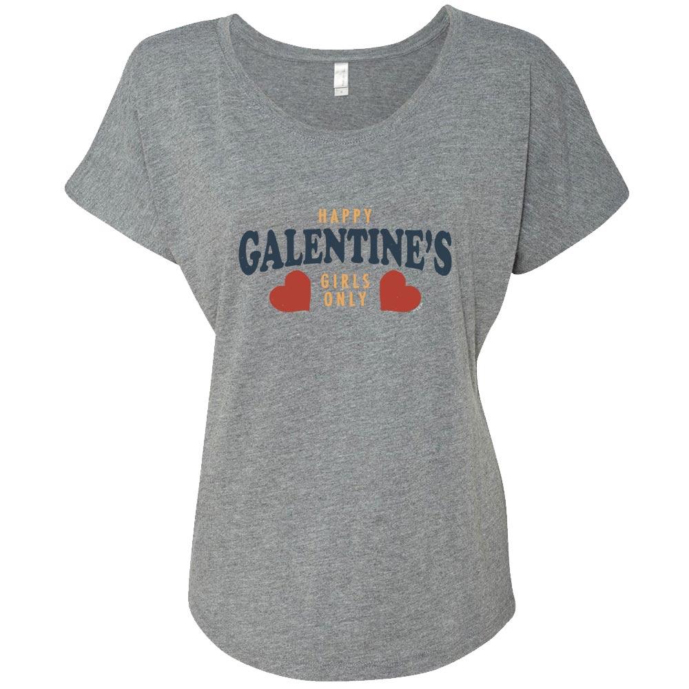 Parks and Recreation Happy Galentine's Girls Only Women's Tri-Blend Dolman T-Shirt