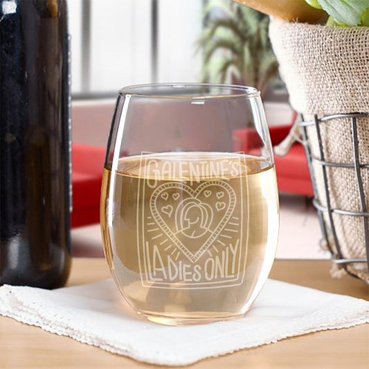 Parks and Recreation Galentine's Ladies Only Stemless Wine Glass