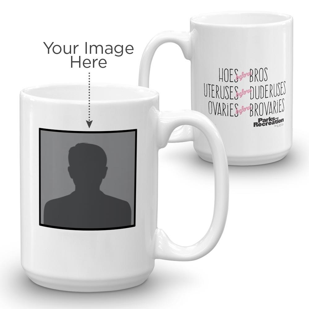 Parks and Recreation Personalized Hoes Before Bros White Mug