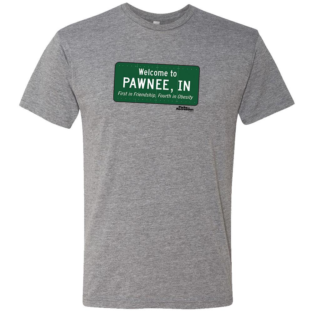 Parks and Recreation Pawnee Sign Men's Tri-Blend Short Sleeve T-Shirt