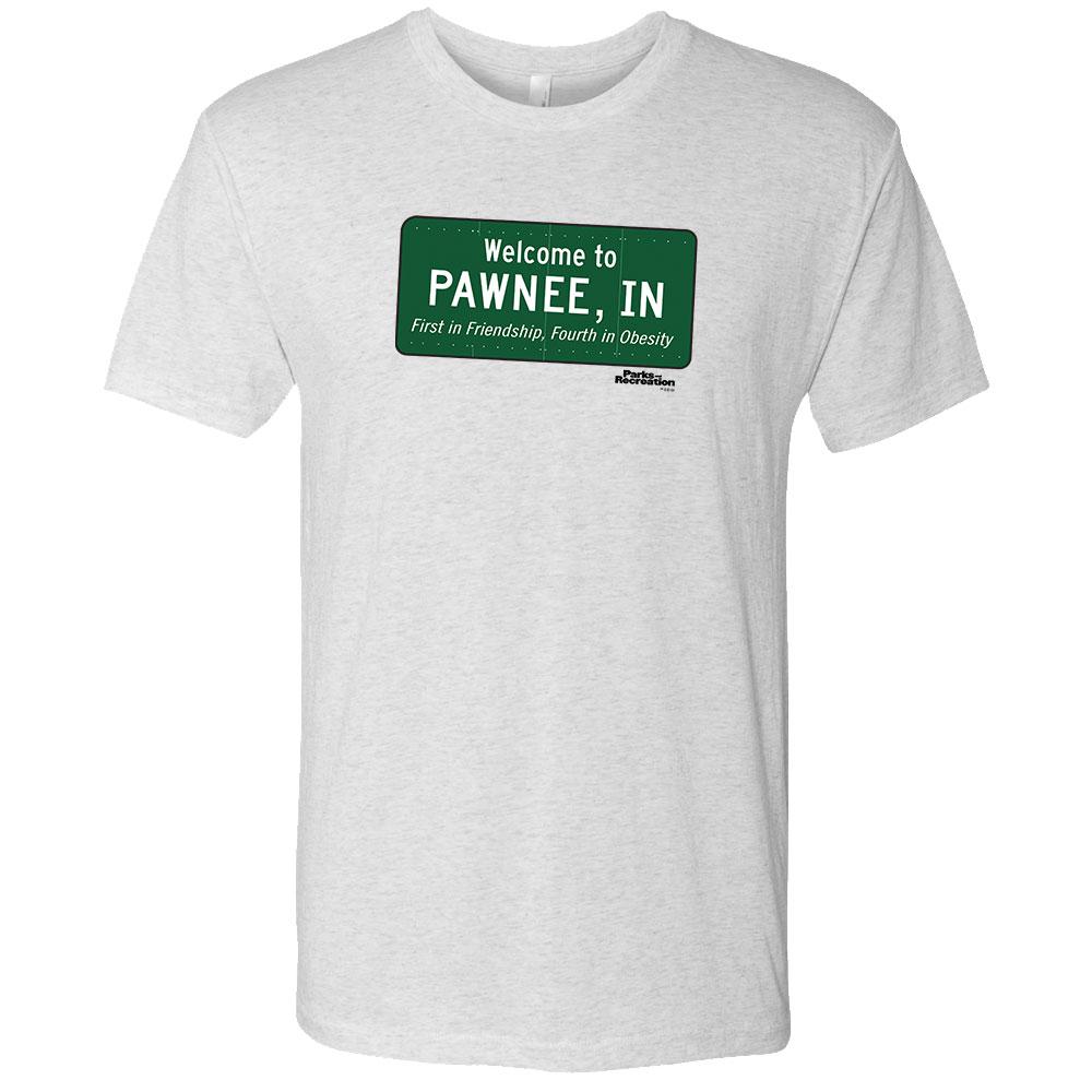 Parks and Recreation Pawnee Sign Men's Tri-Blend Short Sleeve T-Shirt