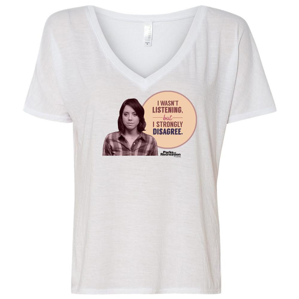 Parks and Recreation I Strongly Disagree Women's Relaxed V-Neck T-Shirt