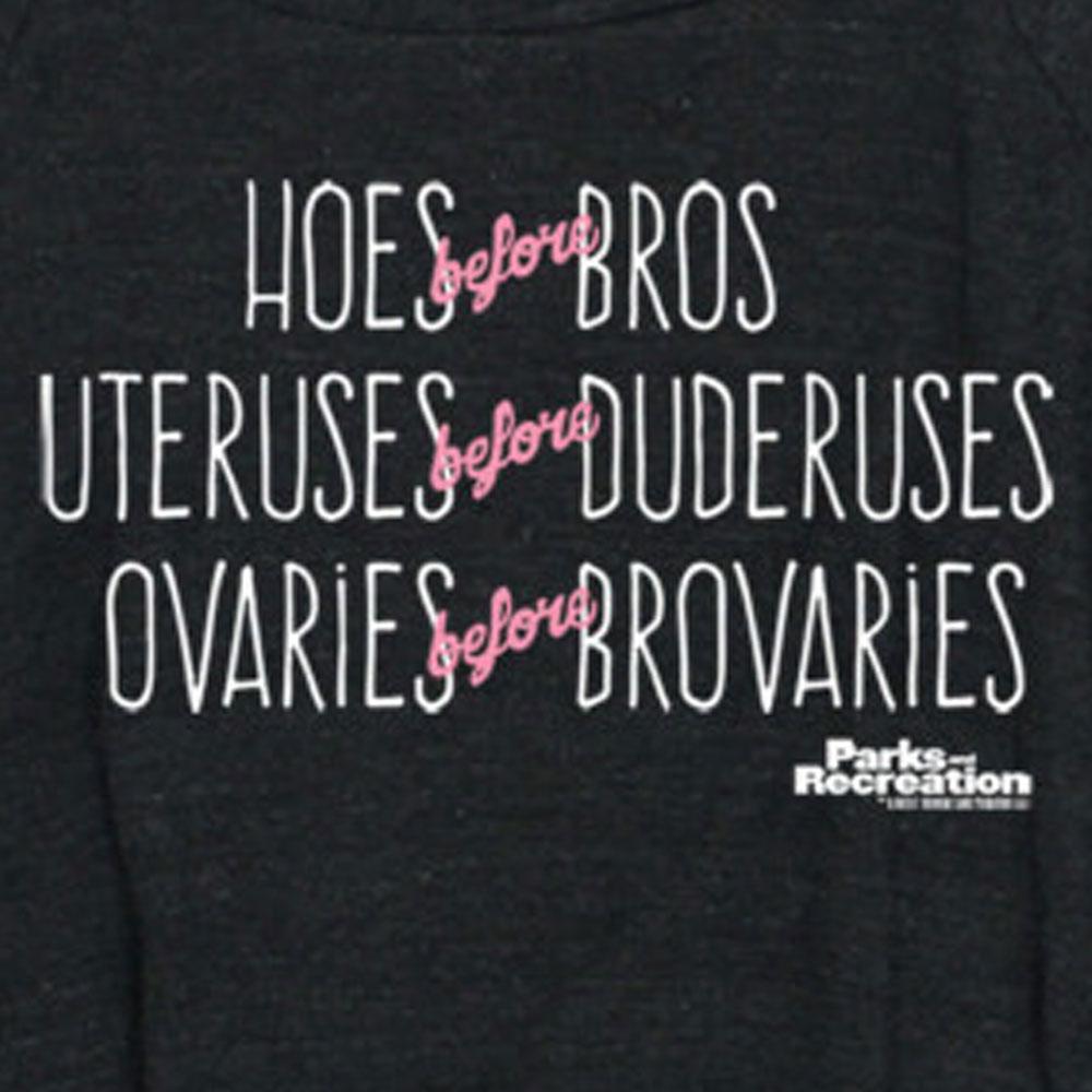 Parks and Recreation Hoes Before Bros Women's Tri-Blend Pullover Sweatshirt