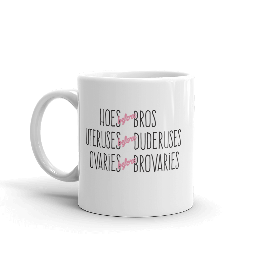 Parks and Recreation Hoes Before Bros White Mug