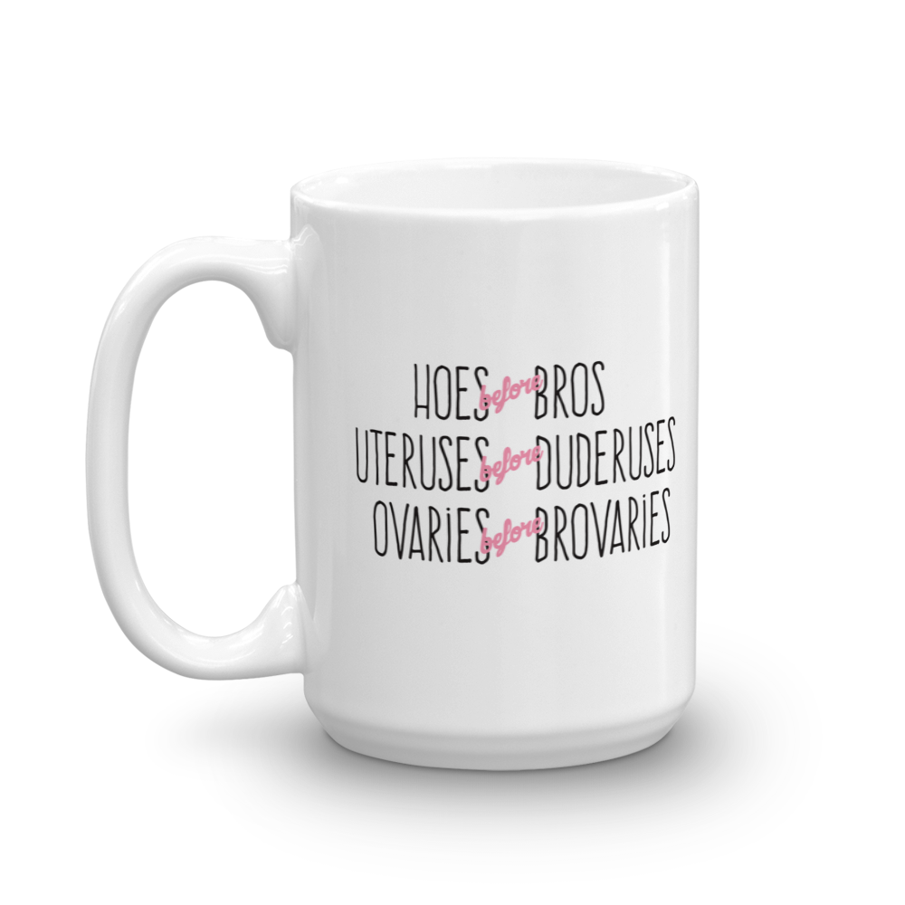 Parks and Recreation Hoes Before Bros White Mug