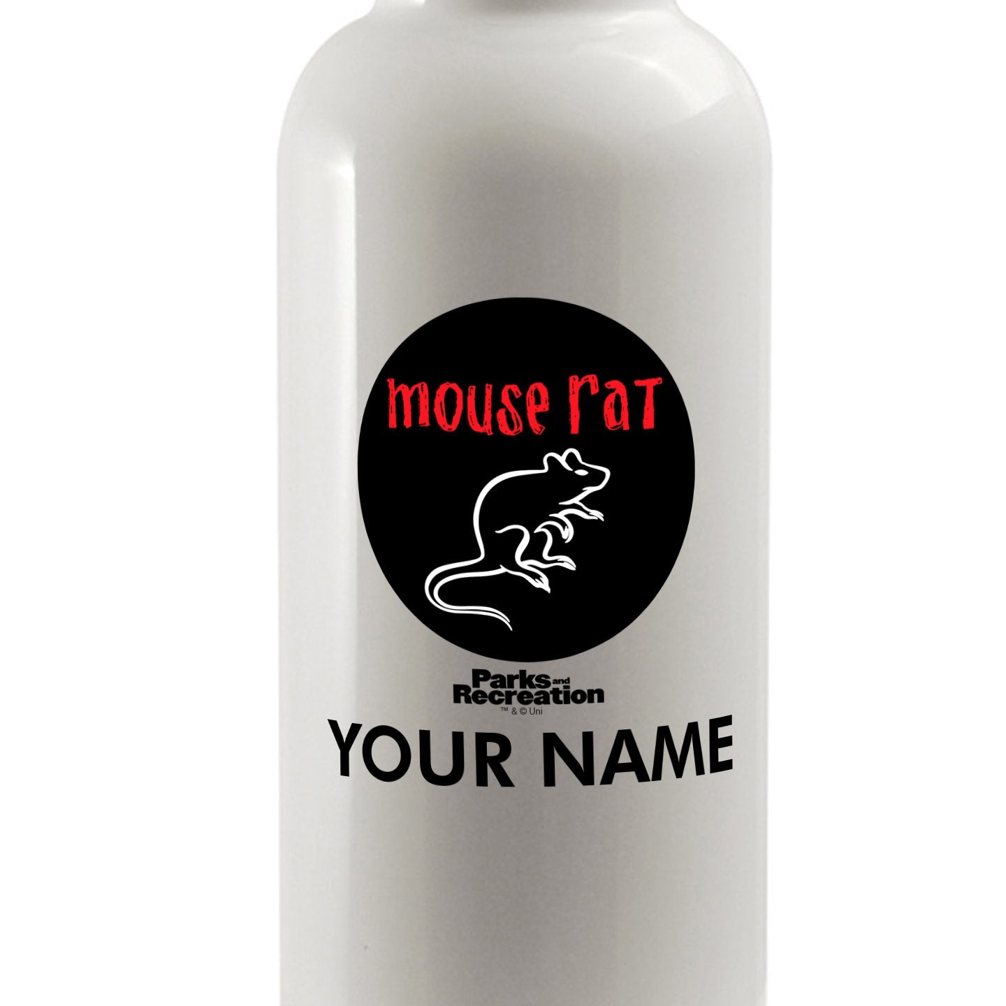 Personalized Parks and Recreation Mouse Rat Water Bottle