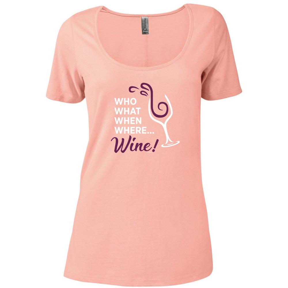 The Good Place Who What When Where Wine Women's Relaxed Scoop Neck T-Shirt